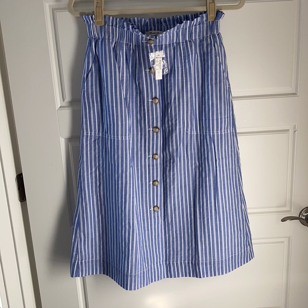 Madewell paper bag button front midi-skirt